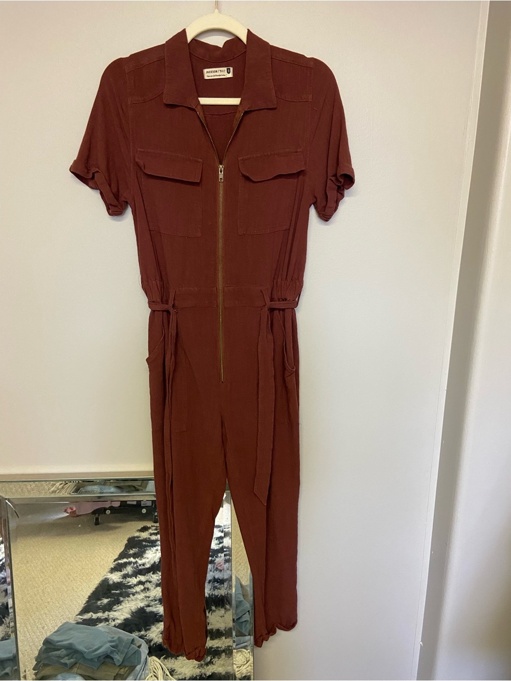 Jackson Rowe Rust-Brown Utility Jumpsuit - Picture 2 of 3